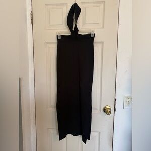 Anthropologie Black Wide-Leg Knit Jumpsuit Pant